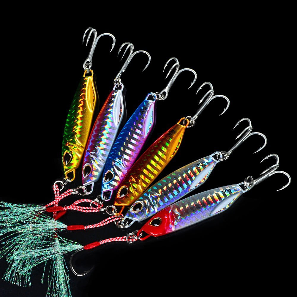 5Pcs Metal Jig Fishing Lure 10g/15g/20g/30g/40g/50g Low Lead Artificial Jigging Baits
