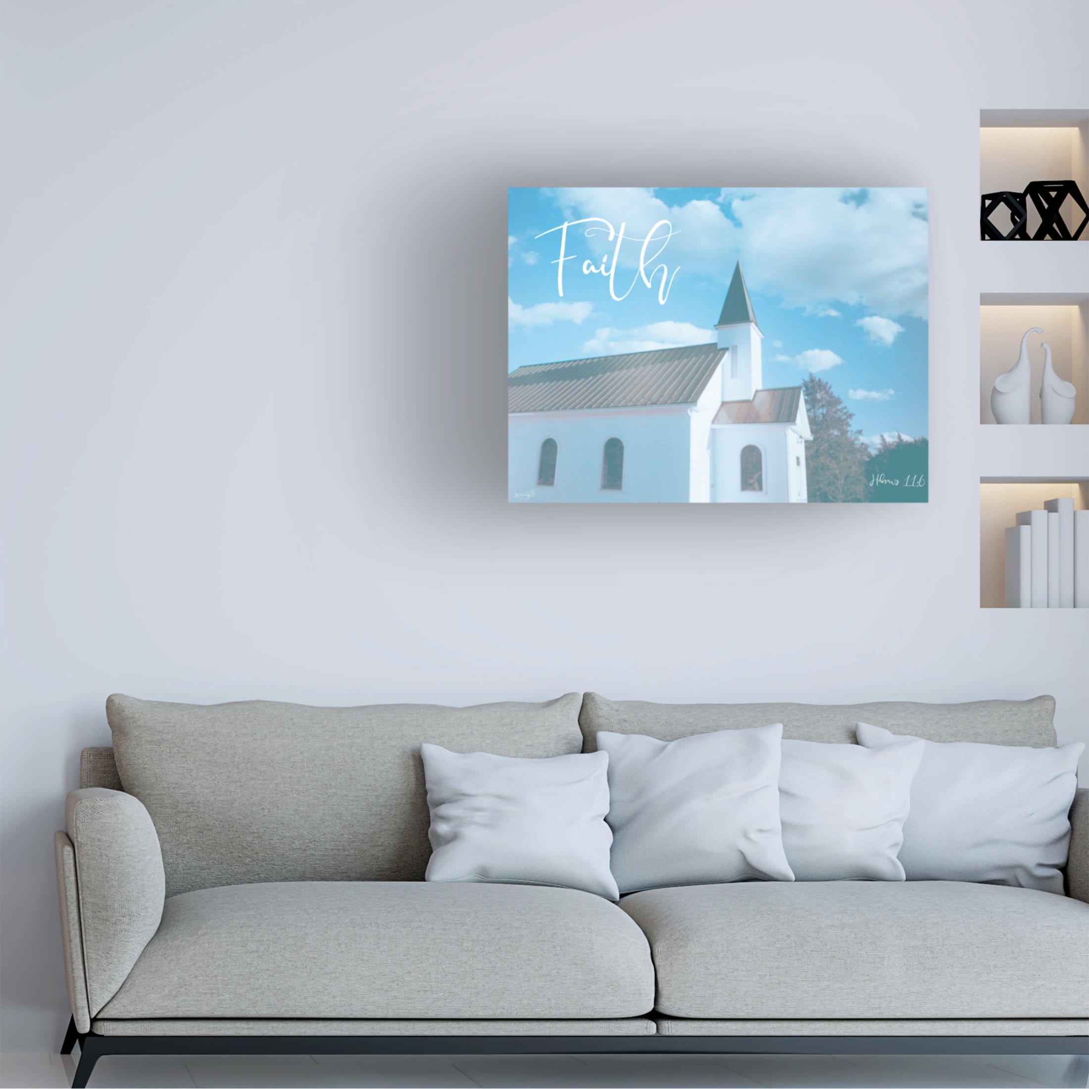 Canvas Wall Art - Life BeautifuLEE 'Church Faith 2' Wall Art for Living Room, Bedroom, or Office Décor by Trademark Fine Art - 32 x 24 Inches