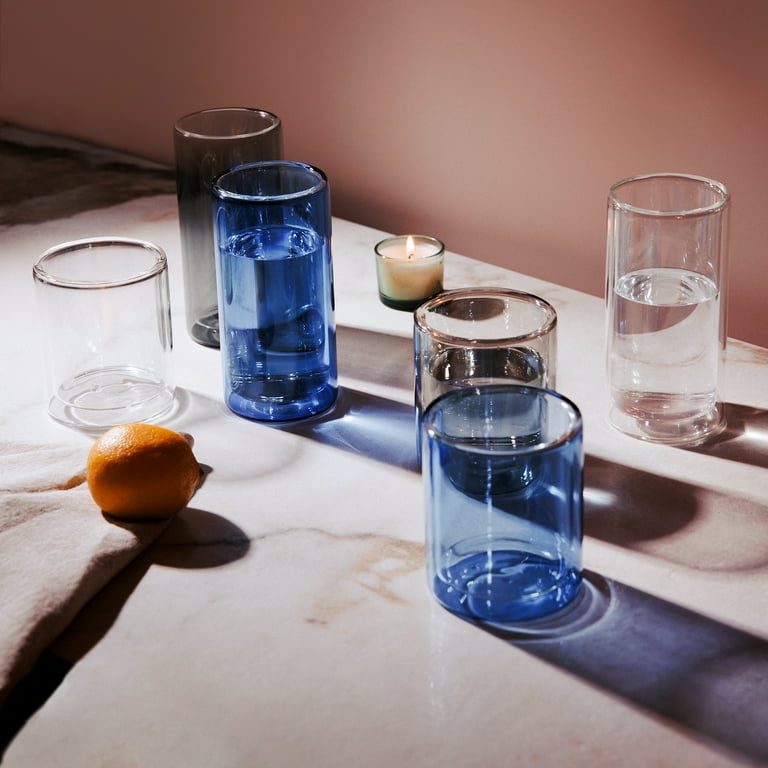 Thyme & Table 16 fl oz Blue Double Wall Drinking Glass
