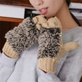 thumbnail image 4 of TRUBKH Warm Winter Gloves for Women Fingerless Gloves Men Fingerless Gloves Gloves Womens Warm Gloves Thermal Gloves for Men Finger Gloves Beige One Size, 4 of 6