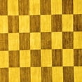 thumbnail image 1 of Ahgly Company Machine Washable Indoor Square Checkered Yellow Modern Area Rugs, 4' Square, 1 of 4