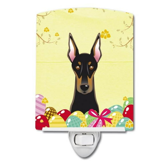 Doberman Easter Egg Hunt Ceramic Night Light