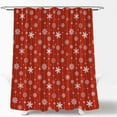 thumbnail image 4 of Christmas Snowflake Shower Curtain Winter Red White Holiday Merry Christmas Happy New Year Festival Fabric Bathroom Curtain with Hook, 4 of 4