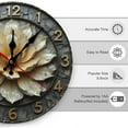 thumbnail image 2 of Wall Clock Decorative - Vintage Beige Lotus Print 2D Vintage Wall Clocks Battery Operated Silent Non-Ticking for Bedroom, Living Room, Kitchen, Office, Classroom, 10 Inch, 2 of 7