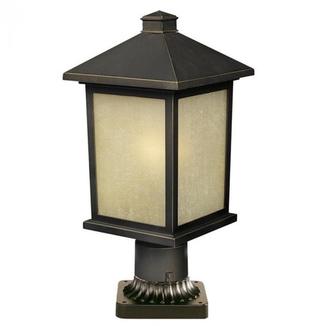 Z-Lite Holbrook 1 Light Outdoor Post Mount Light in Oil Rubbed Bronze