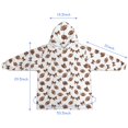 thumbnail image 6 of Football Bow White Pattern Teens Oversized Sherpa Wearable Blanket Hoodie, Hooded Blanket Sweatshirt with Large Pockets, 6 of 6