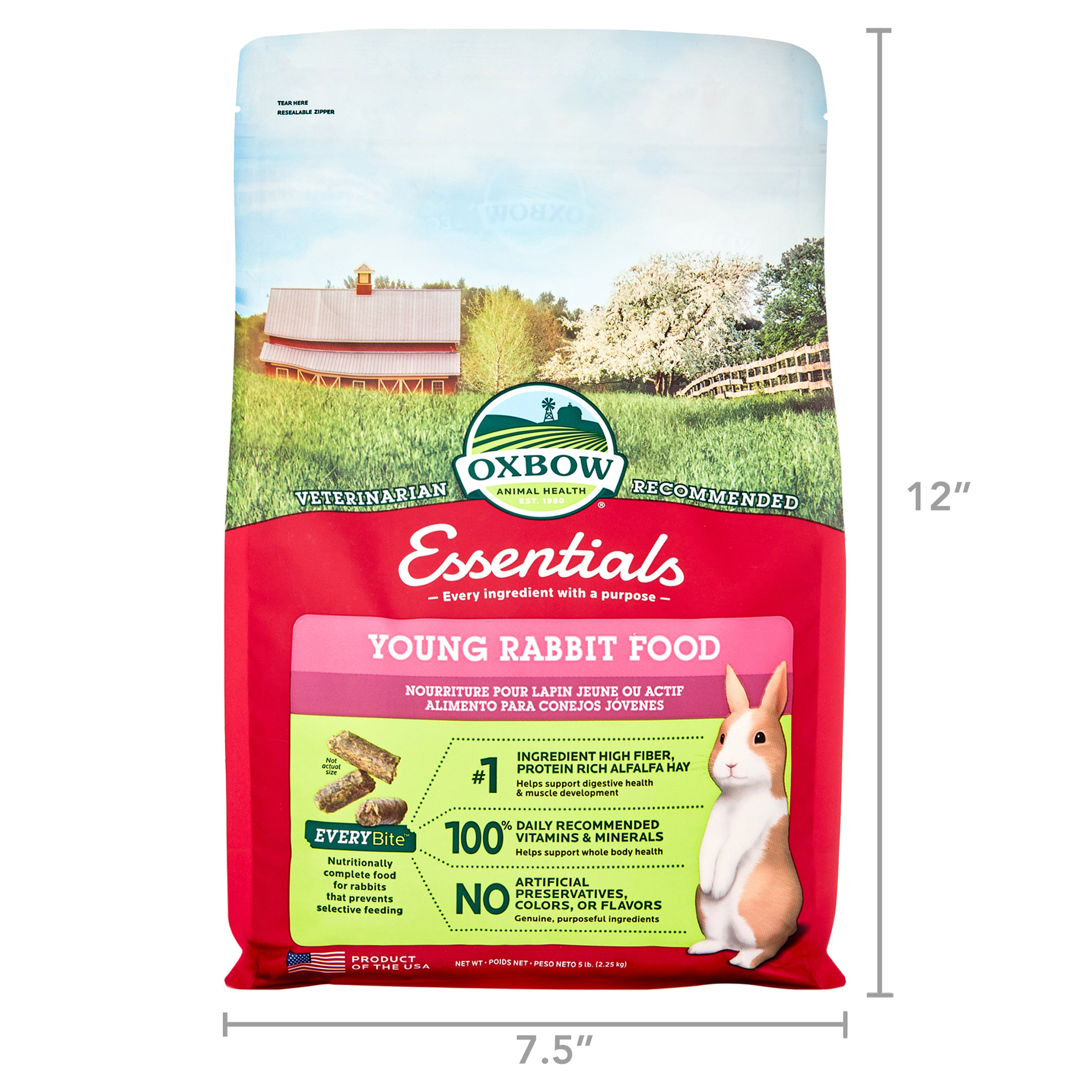 Oxbow Essentials Young Rabbit Dry Food, 5-Pound Bag photo 6