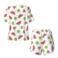 thumbnail image 6 of Rocae Watermelon And Kiwi for Two Piece Sleepwear Pajamas Sets for Women Soft Short-Sleeved Pjs with Lounge Shorts 3X-Large, 6 of 9