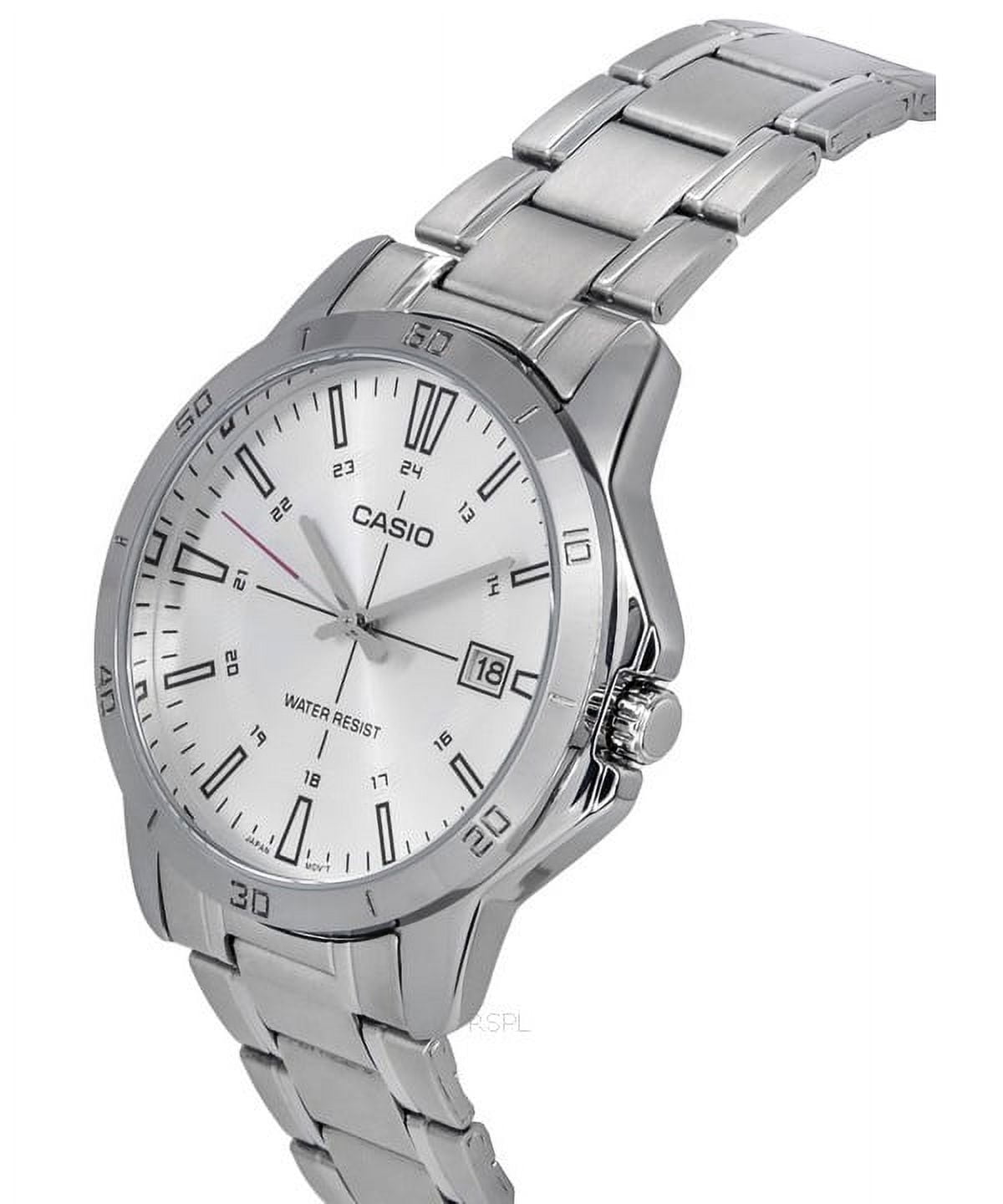 Casio Men’s Silver Dial Stainless Steel Bracelet Watch - Casio MTP‑V004D‑7CUDF