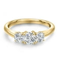 thumbnail image 3 of Gem Stone King 10K Yellow Gold Lab Grown Diamond 3-Stone Engagement Ring for Women | 1.04 Cttw | Round 5MM | Gemstone April Birthstone | DEF Color | VVS-VS Clarity | Size 5, 6, 7, 8, 9 | Size 6, 3 of 6
