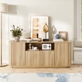 thumbnail image 3 of MARNUR Fluted TV Stand for TVs up to 65", 55" Modern Media Console with 3-Sided Fluted Design, Push-to-Open Doors for Living Room, Oak, 3 of 11