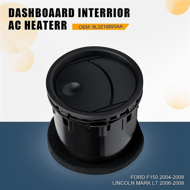 piezas de rejilla de ventilación de aire acondicionado para tablero de instrumentos 8L3Z-19893- para salida de aire acondicionado Mark 2001-2008 A, chapado en plata negra, chapado en plata negra