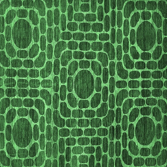 Ahgly Company Indoor Square Abstract Emerald Green Modern Area Rugs, 4' Square