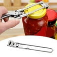 thumbnail image 2 of Abridor De Tapa Abrelatas ajustable de acero inoxidable de 23 cm, herramienta para quitar la tapa sin esfuerzo de frascos y botellas con agarre ergonómico, color plateado, de una sola pieza. Rkxzt, 2 of 9