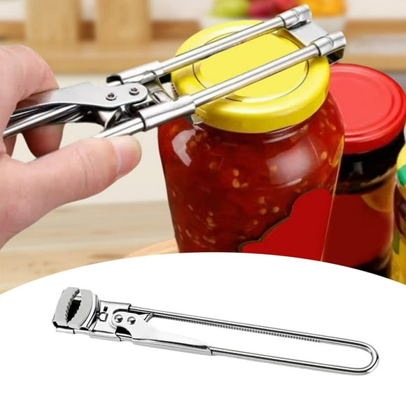 Abrelatas ajustable de acero inoxidable: herramienta para extraer frascos de cocina y abrir sin esfuerzo con agarre cómodo