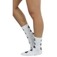 thumbnail image 3 of ToBeInStyle Womens Fun Acrylic Iconic Leaf Printed Socks - White/Black, 3 of 7