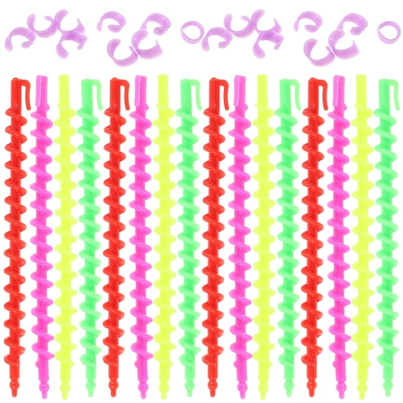 TABLZONE 26-Piece Assorted Color Spiral Hair Perm Rods Flexible Plastic Rollers for Easy and Styling