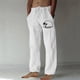 thumbnail image 1 of Puntoco Pantalones casuales largos para hombre, pantalones casuales con estampado de moda para hombre, cintura elástica con bolsillos, pantalones deportivos, 1 of 4