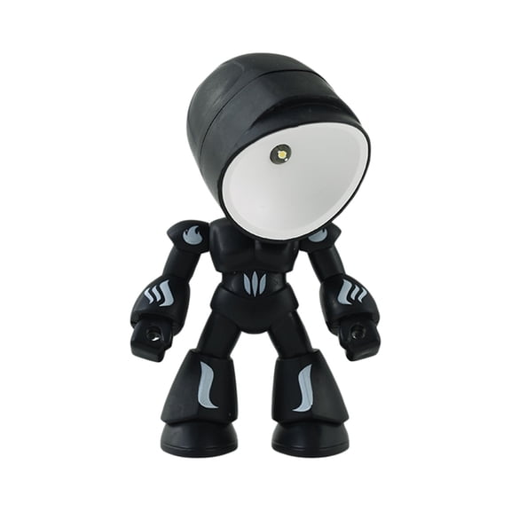 Mini Creative Robot Table Lamp, Unique Fun Robot Lamp, Creative Fully Posable Body bot Style Table Cordless Lamp, Eye-Friendly, Powered Mood Light for Bedroom Desk Home Decor (Black)