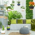 thumbnail image 6 of FIASON 2 Pack 10 Inch Green Grey Self Watering Hanging Planters, Indoor Outdoor Hanging Flower Pots with Visual Reservoir, Drainage Holes & Chain Hanger for Home Garden Decor, 6 of 8