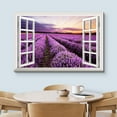 thumbnail image 3 of wall26 Canvas Print Wall Art Window View Rows of Lavender Flowers Nature Wilderness Photography Modern Art Rustic Scenic Colorful Ultra for Living Room, Bedroom, Office - 24"x36", 3 of 5