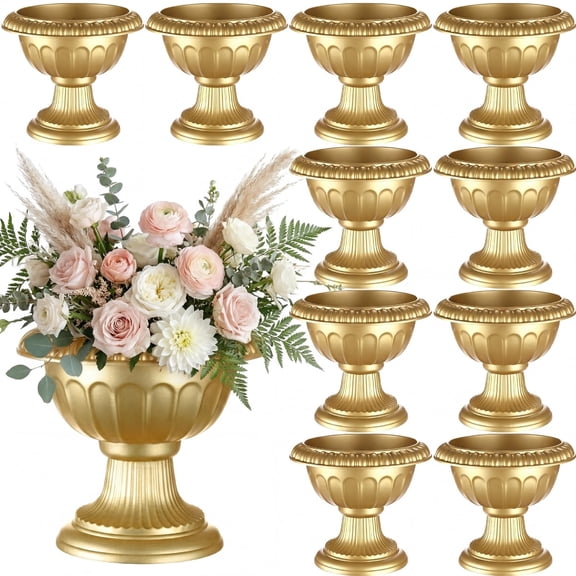 Vesici 12 Pcs Gold Urn Vase Set for Centerpieces Wedding Table Decoration