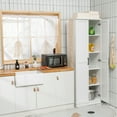 thumbnail image 5 of Gymax 70'' Storage Cabinet Freestanding Pantry Cabinet w/2 Doors & 5 Shelves White, 5 of 10