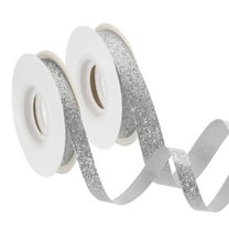 2 Roll 10 Yards 2 Sizes Sparkle Ribbons, Gift Wrapping Crafts Cut Edge Ribbon, Silver