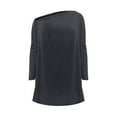thumbnail image 4 of Baqcunre Womens Sweaters Womens Oversized One Shoulder Long Sleeve Blouse Pullover Tunic Sweaters Tops Tops For Women 2023 Hoodies For Women Black L, 4 of 9