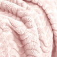 thumbnail image 4 of Exclusivo Mezcla Large Flannel Fleece Throw Blanket, Jacquard Weave Wave Pattern Blanket (50" x 70", Light Pink), 4 of 9