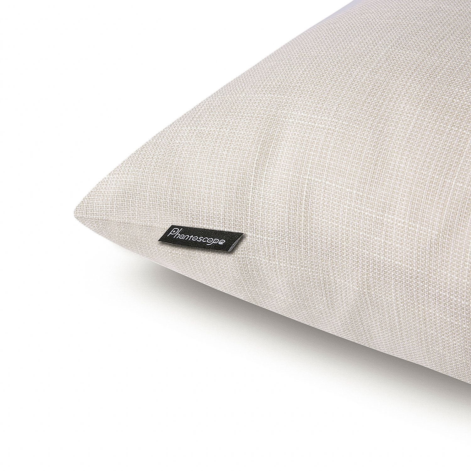 Phantoscope Soft Textured Linen-Look Decorative Throw Pillows, 18 x 18 in, Beige, 2 Pack