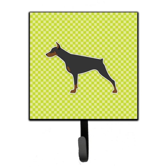 Doberman Pinscher Checkerboard Green Leash or Key Holder
