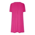 thumbnail image 5 of bnaln Summer Dresses for Women Casual T-Shirt Dress Soild Short Sleeve Crew Neck Dresses Baggy Mini Tunic Dress Girls' Dresses Petite Shift Dress Work Office Beach Dresses, 5 of 5