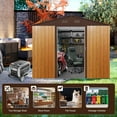 thumbnail image 3 of 8ft x 6ft Outdoor Metal Storage Shed with Floor Base,Coffee(W540S00014), 3 of 7