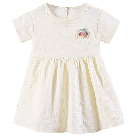 

Toddler Little Girls Dress Summer Casual Short Sleeve Floral Party Princess Dress Clothes Kids Baby Sweet Sundress Outwear Leisure Dailywear