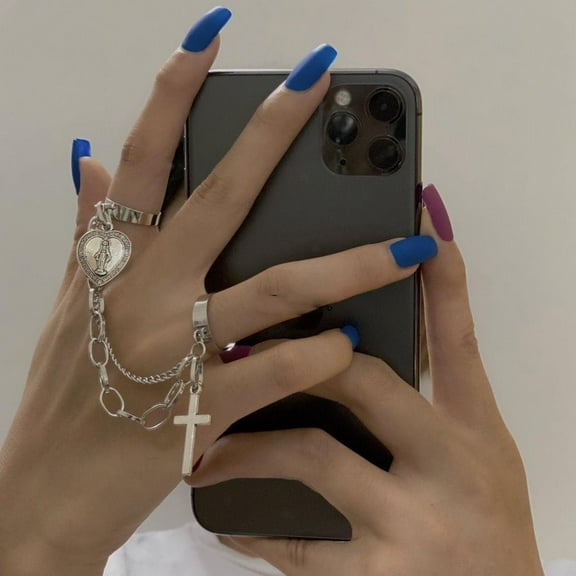 Women's Fashion Retro Cross Conjoined Ring: Creative Alloy One-Piece Design, Jesus or Solid Big Ten Style