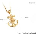 thumbnail image 4 of Mens Vintage 14K Yellow Gold Necklace Navy Pirate Anchor Pendant Ship Rudder Punk Jewelry Gift, 4 of 8