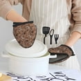 thumbnail image 6 of Pofeuu Warm Coffee Pattern Print Thickened Mini Silicone Oven Mitts Heat Resistant, Rubber Oven Mitt Gloves, Finger Pinch Grips, Pot Holder, Silicone Potholder, 6 of 7