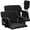black and grey, variant on GIMMYFIVE Extra Wide Stadium Seat for Bleachers, 6-Position Reclining Portable Chair with Back Support and Armrests, 2 Cup Holders