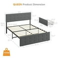 thumbnail image 4 of Bed Frame with Storage, Bed Framewith 4 Storage Drawers and Adjustable Lined Headboard, Fully Upholstered Mattress Foundation, No Box Spring Needed,Easy Assembly, 4 of 9