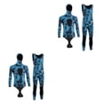 thumbnail image 3 of Wosthever Ultimate Warmth Conjunto de 2 piezas con capucha Trajes de neopreno para nadar en agua fría Neopreno Camuflaje Fullsuit 3MM Coral Blue 3MM Azul Coral METRO 2Conjunto, 3 of 6