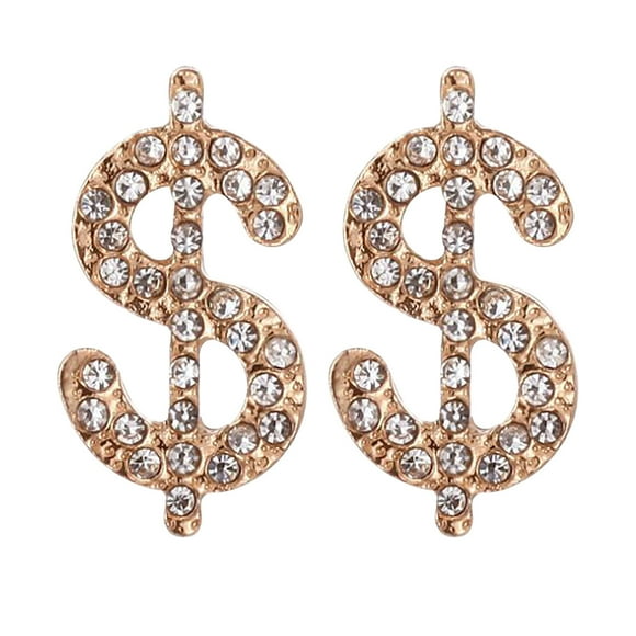 Money Sign Earrings Temperament New Trend Design Full Diamond Earrings Earrings