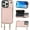 Rose Gold, variant on Crossbody Wallet Case for iPhone 16 Pro, RFID Blocking Leather Purse Case with Card Holder, Protective Handbag Flip Cover with Zipper Wrist Strap Lanyard for Women 5G 6.3 Inch (Black)
