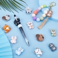 thumbnail image 4 of 12PCS 6 Styles Animal Silicone Beads Bulk Silicone Focal Beads Cute Cartoon Squirrel Animals Rubber Animal Chunky Rubber Soft Loose Spacer Bead for Keychain Pen Making Kit Beading Craft diy, 4 of 6