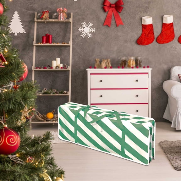 Christmas Tree & Garland Storage Oxford Bag - Festive Decoration Storage Bag for Christmas Tree, Flower Paper Garland & Ornaments, Durable Waterproof Oxford Fabric Organizer, 32.28*5.12*13.39in, B