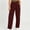 Wine women corduroy pants high waisted a1, variant on Bzdzmqm Women's Corduroy Pants Casual High Waisted Trousers with Pockets Elastic Waist Baggy Wide Leg Loose Trousers, Army Green XL
