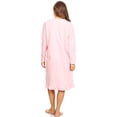 thumbnail image 4 of Lati Fashion Fleece Women Nightgown Sleepwear Pajamas Female Long Sleeve Sleep Dress Nightshirt Pink 2X, 4 of 4