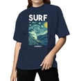 thumbnail image 2 of Starry Surf in Hawaii Graphic Women's Navy T-Shirt, 2 of 3