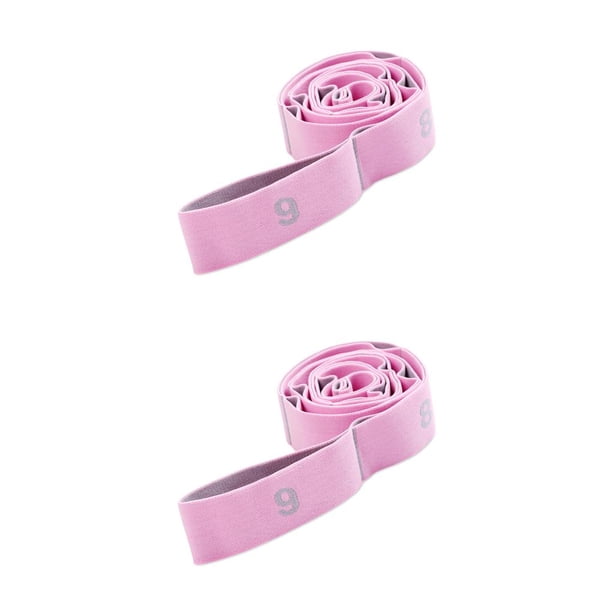Greeniant Cinturón de estiramiento portátil deportes de baile Fitness banda de resistencia elástica entrenamiento práctica multifunción para Rosado 2piezas