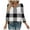 Black, variant on qelini 3/4 Sleeve Blouses for Women Plus Size Plaid Printed Pullover Basic Tee V Neck Tunic Loose Casual Tops